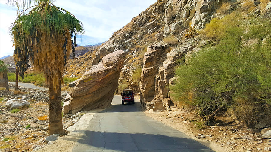 Red Jeep in Indian Canyons
