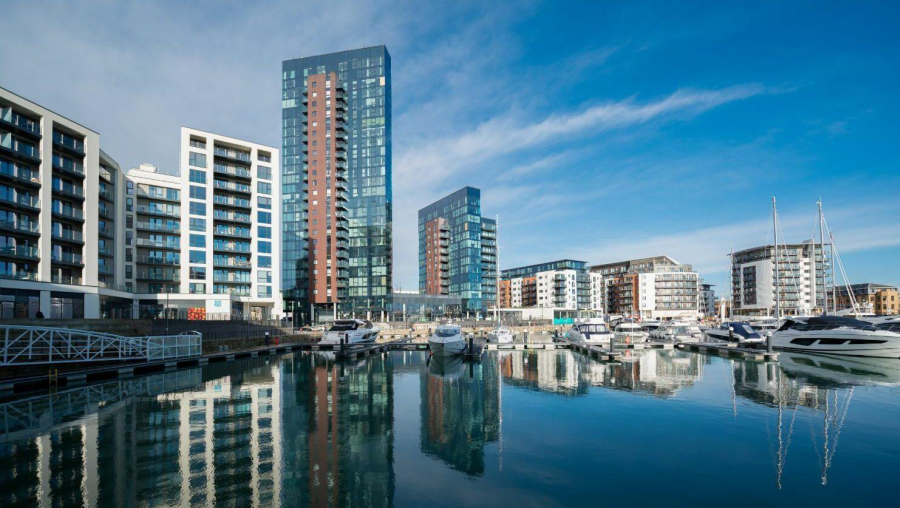Ocean Village Panorama view of marina