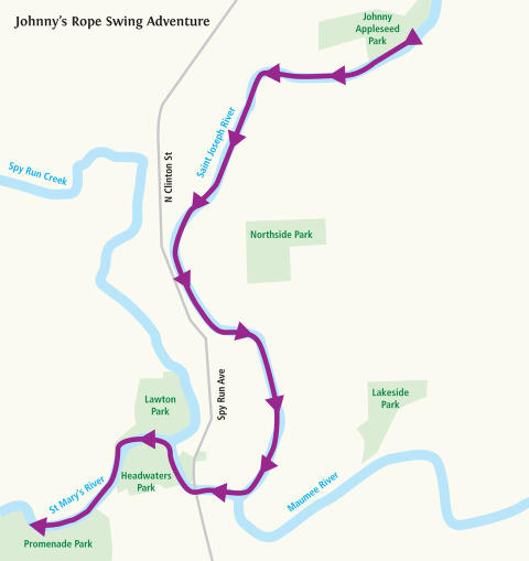 Johnny's Rope Swing Adventure Water Trail Itinerary