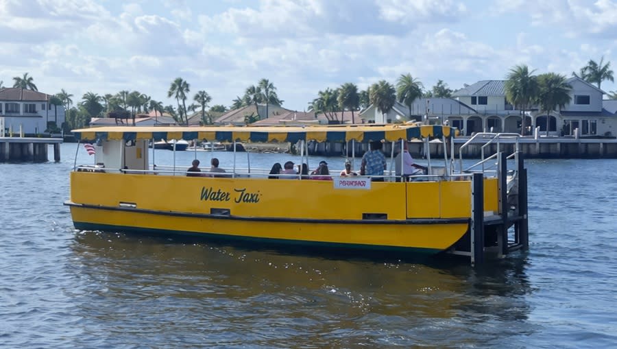 The Pompano Beach Water Taxi transporting people on the Intracoastal Waterway