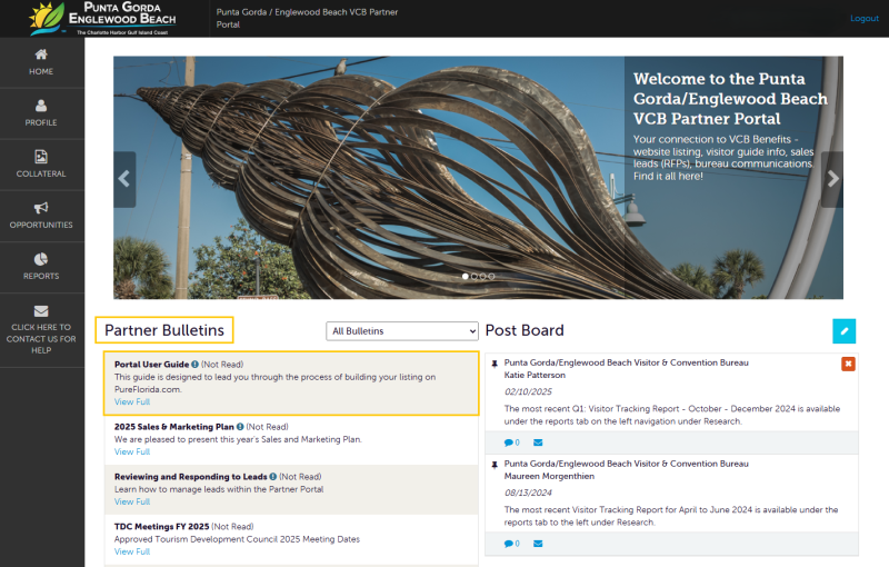 Partner Portal Home Page