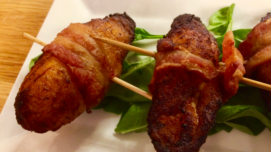 bacon wrapped maduros