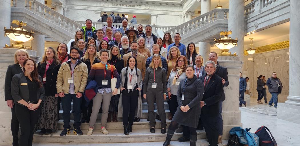 Group of people from the Park City Leadership Class 29 at State Capitol