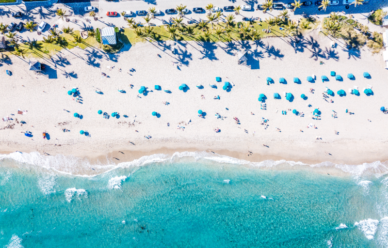 Overhead View Of Deerfield Beach In Greater Fort Lauderdale