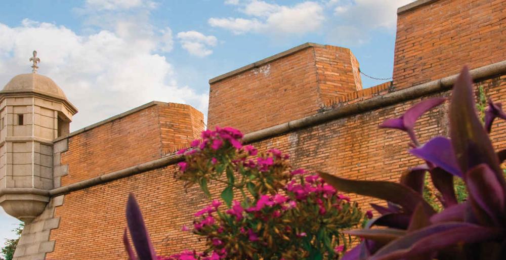 exterior wall of Colonial Fort Conde
