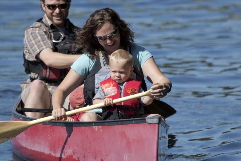 family canoeing