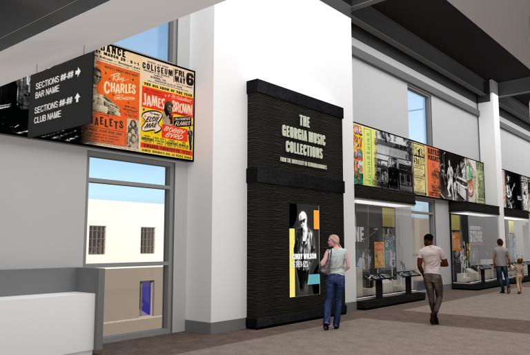Georgia Music Collections by UGA Libraries at Akins Arena concourse view