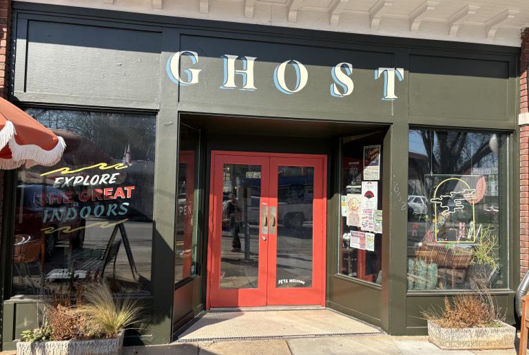 Ghost front of shop