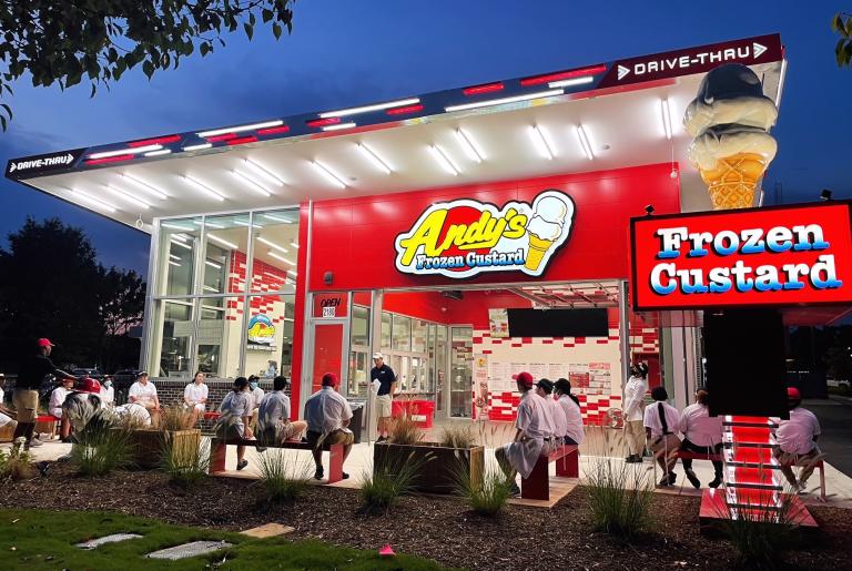 Andy's Frozen Custard Exterior Evening