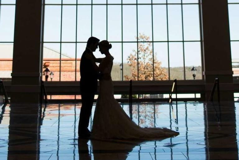 Wedding Silhouette at The Classic Center Atrium