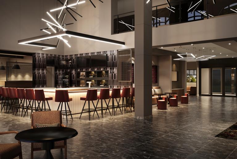 Courtyard Downtown Athens Bar Rendering