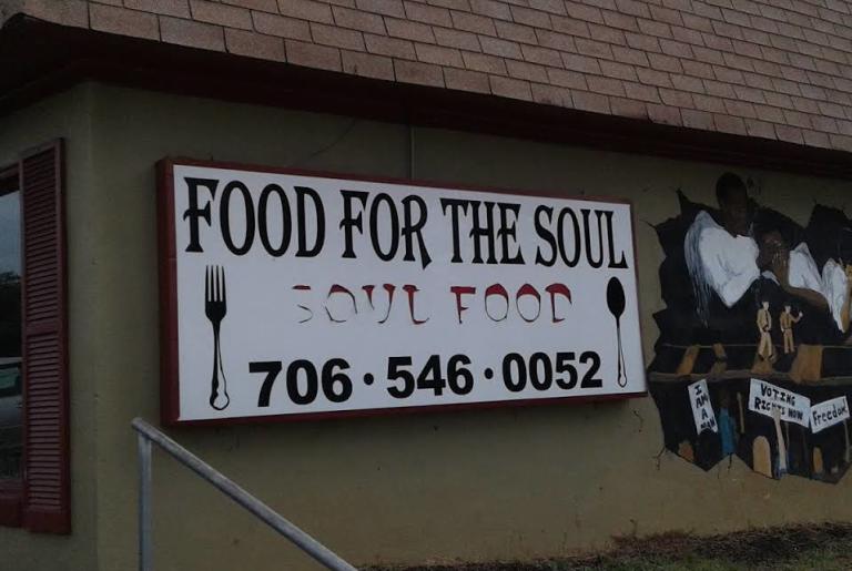 food for the soul exterior sign and mural