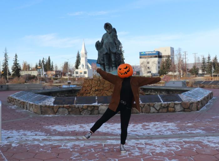 Golden Heart Plaza Pumpkin Head