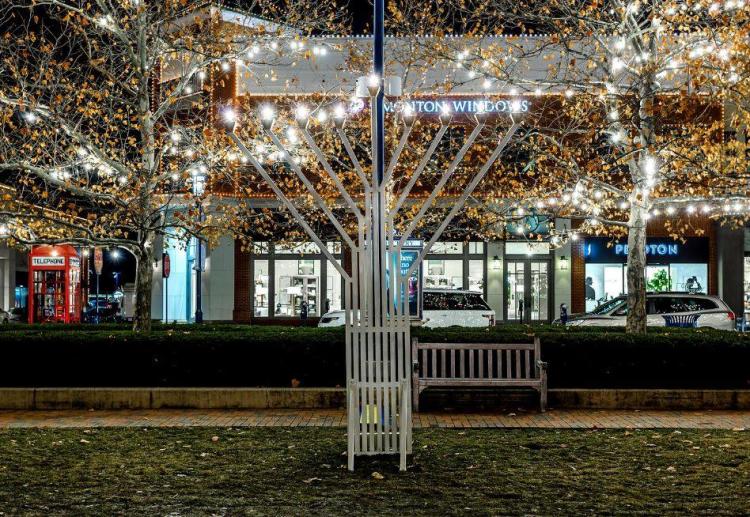 Holiday Lights Menorah Light up At Easton Town Center