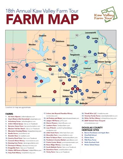 Kaw Valley Farm Tour Map 2022