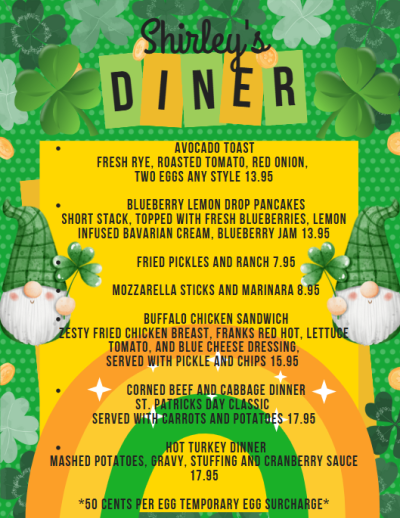 st patricks day menu