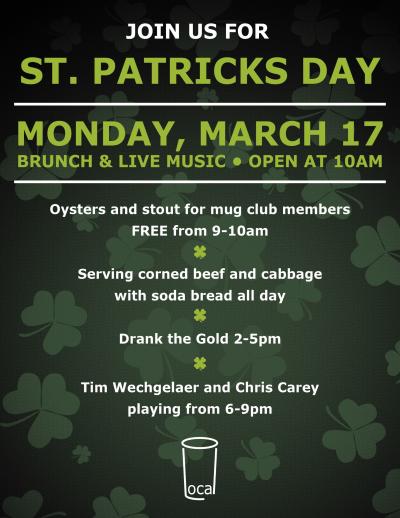 st patricks day menu