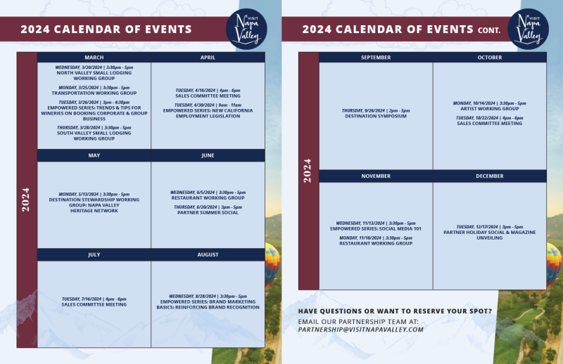 Visit Napa Valley FY24 Events Calendar