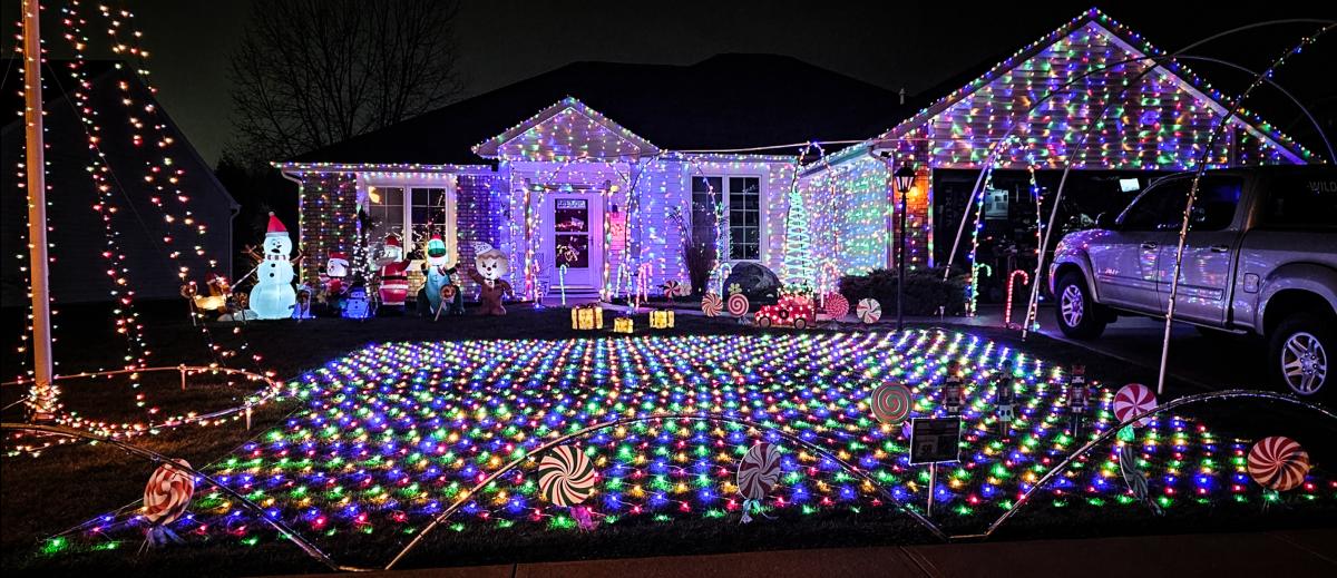 Holiday lights on display at 1723 Twelfth Night Cove in Fort Wayne