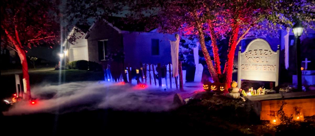 Halloween Lights Display at 12021 Breezy Knoll Ct, Fort Wayne