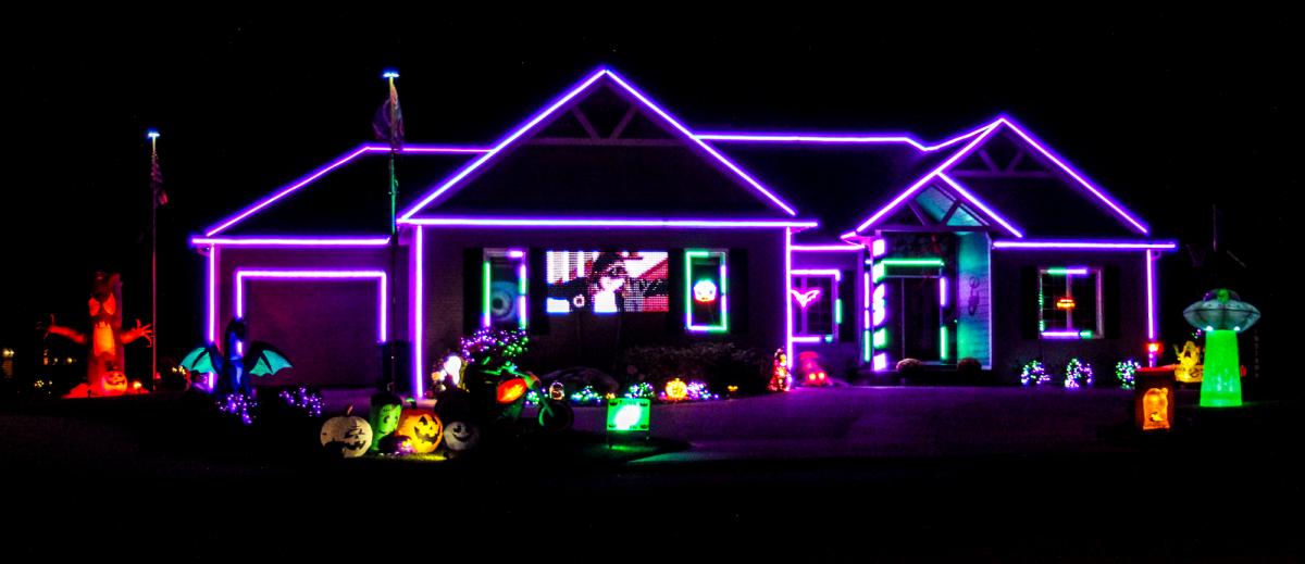 Halloween Lights Display at 13525 Plumbago Court, Fort Wayne Halloween Lights Display at 13525 Plumbago Court, Fort Wayne