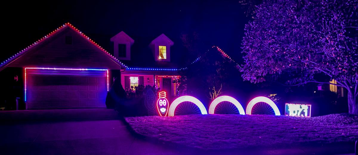 Halloween Lights Display at 1811 Silver Linden Court, Fort Wayne