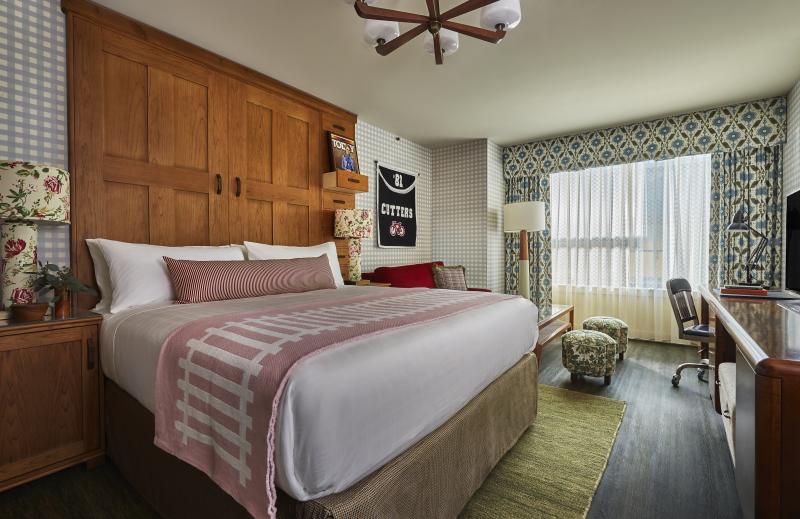 A king-sized suite at the Graduate Bloomington