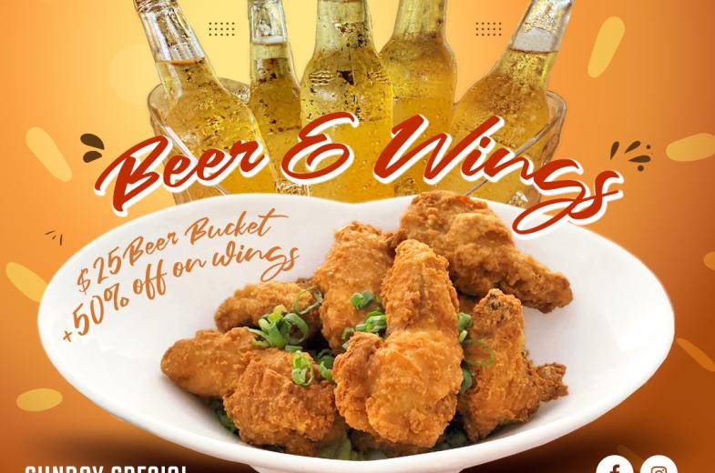 Beer & Wings Sunday Special