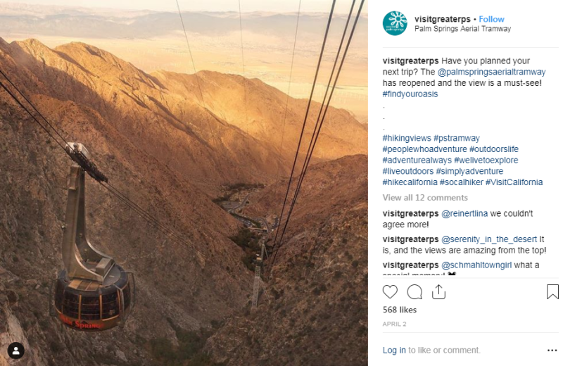 Instagram - Palm Springs Aerial Tramway post