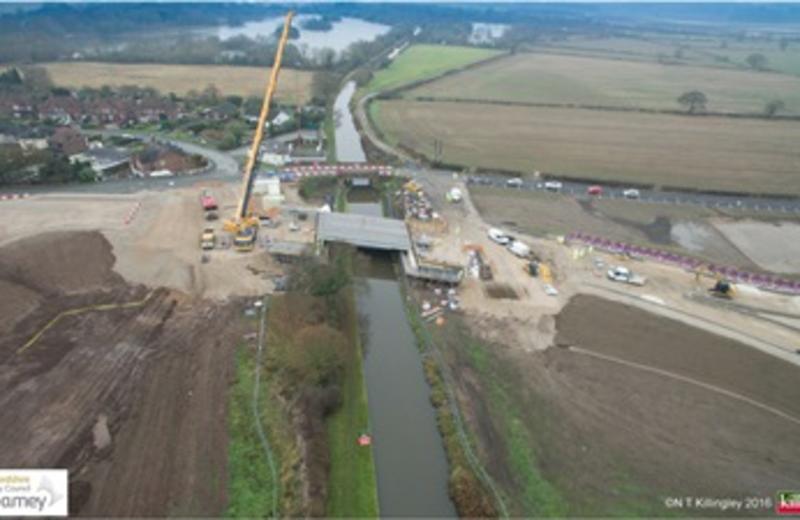 Bridge installation progresses at Staffordshire regeneration site