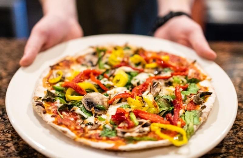 Veggie pizza from DeAngelo's