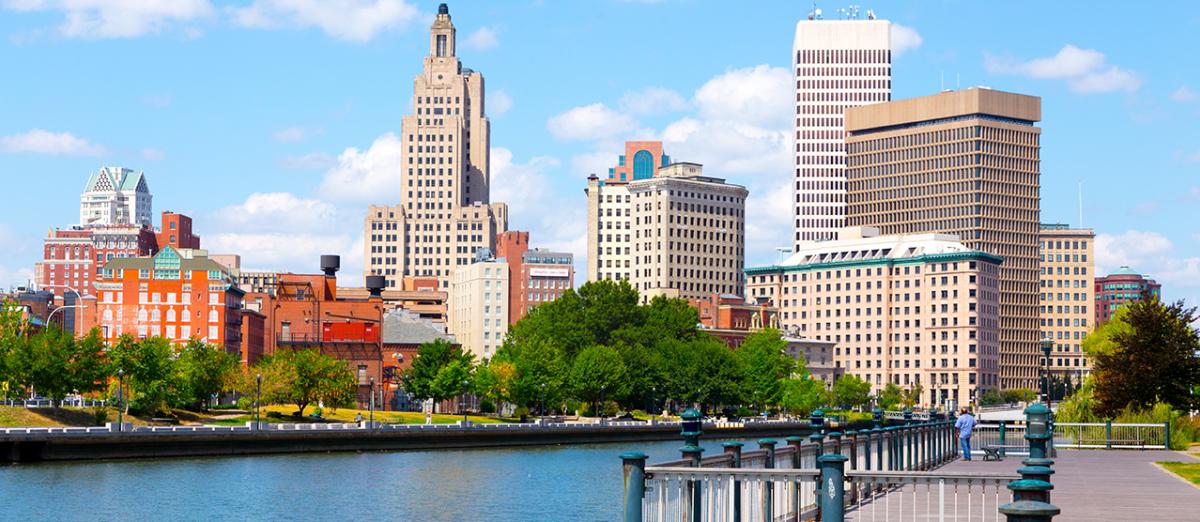 Providence Skyline Aerial View