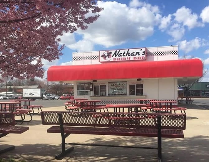 The vintage exterior of Nathan's Dairy Bar
