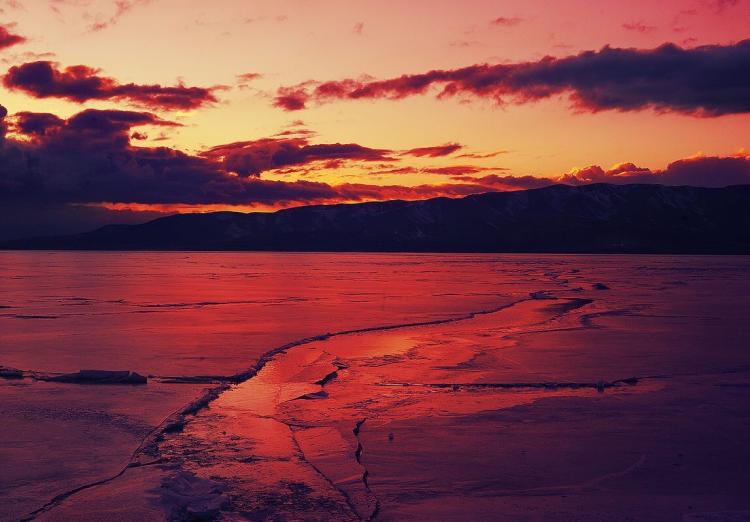 Utah Lake State Park Winter Sunset