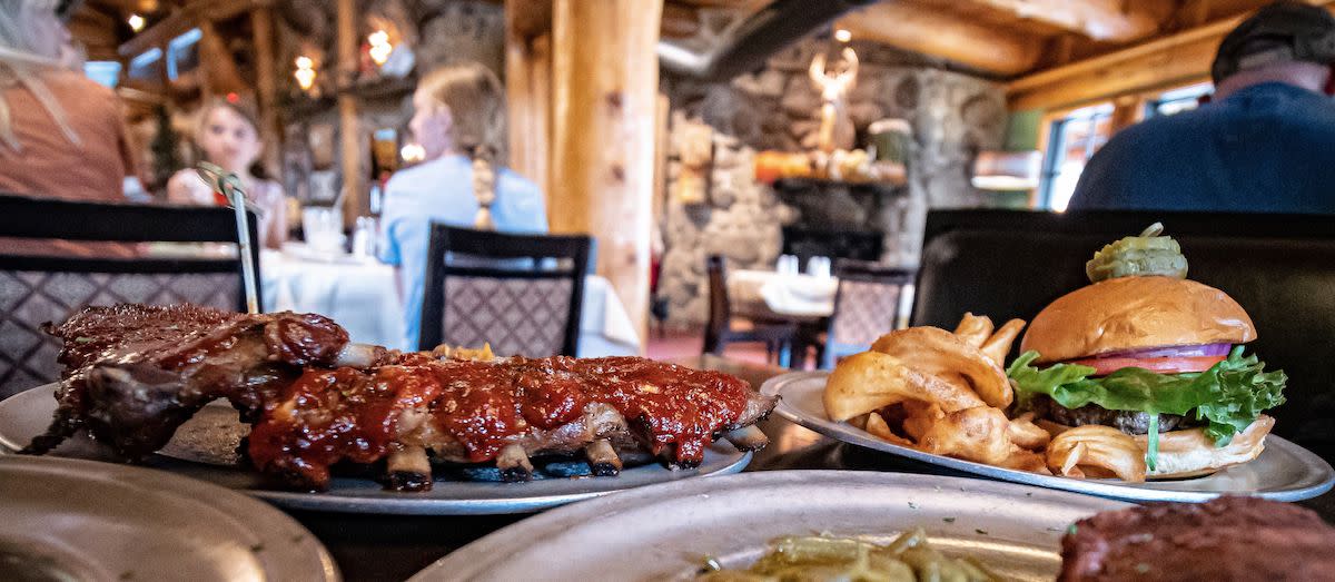 Plate of Ribs and A Burger From The Park Grill