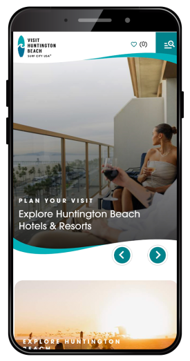 Visit Huntington Beach - Surf City USA | Mobile Website Home Page Screenshot