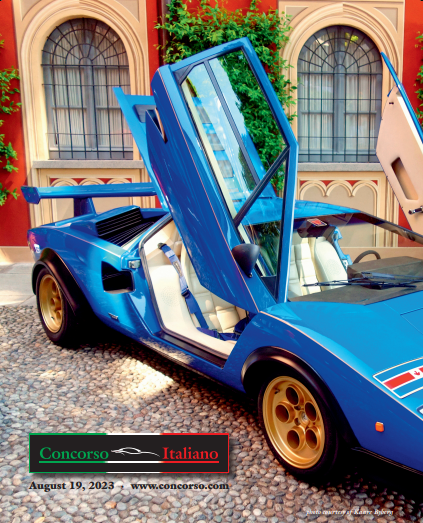 Classic Italian sports car with vertical opening doors