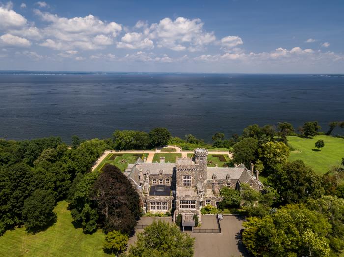 Aerial view of castle gould