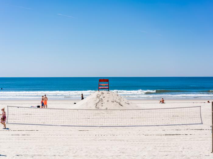 volleyball court on the beach