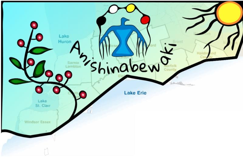Anishinabewaki territory over map
