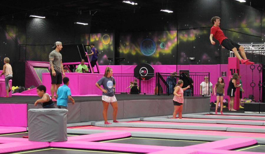 kids jumping at an indoor trampoline park