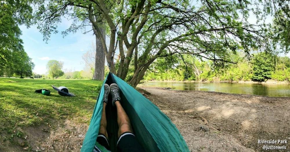 Hammocking at Riverside Park