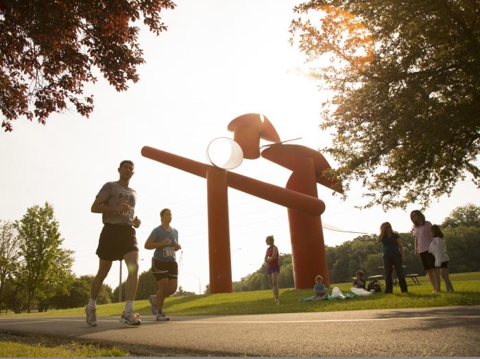 runners on the bike path