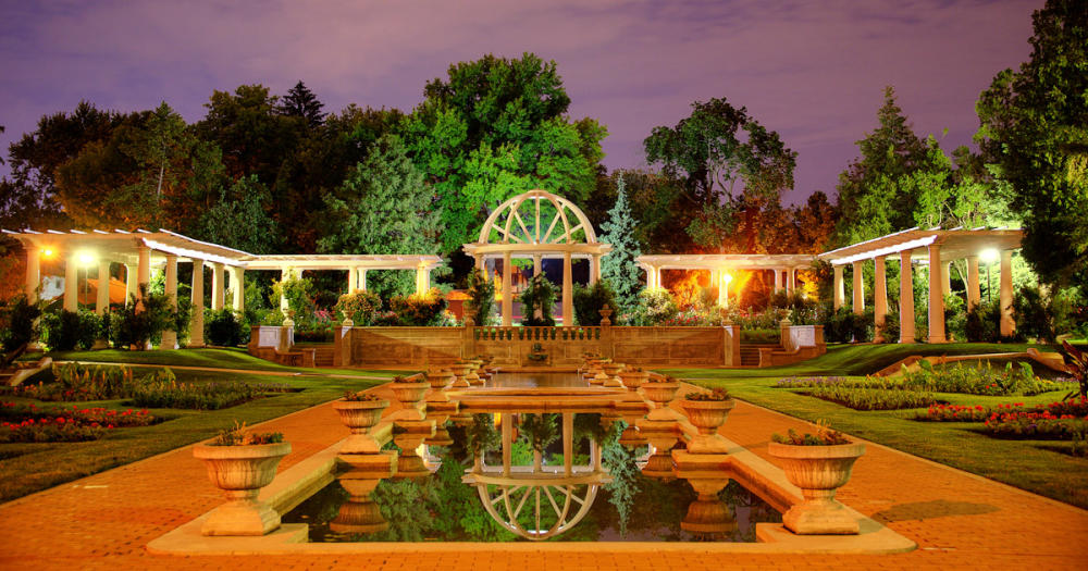 Lakeside Park Rose Garden at Night