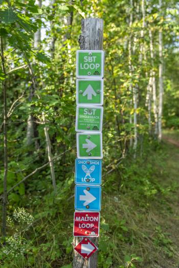 Trails signage on the RAMBA trail system