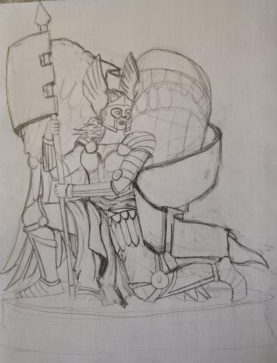 Sketch of the 2026 Winterfest Snow Sculpture for Team MI-2.