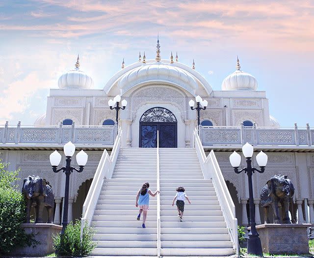 My Curly Duo at the Krishna Temple