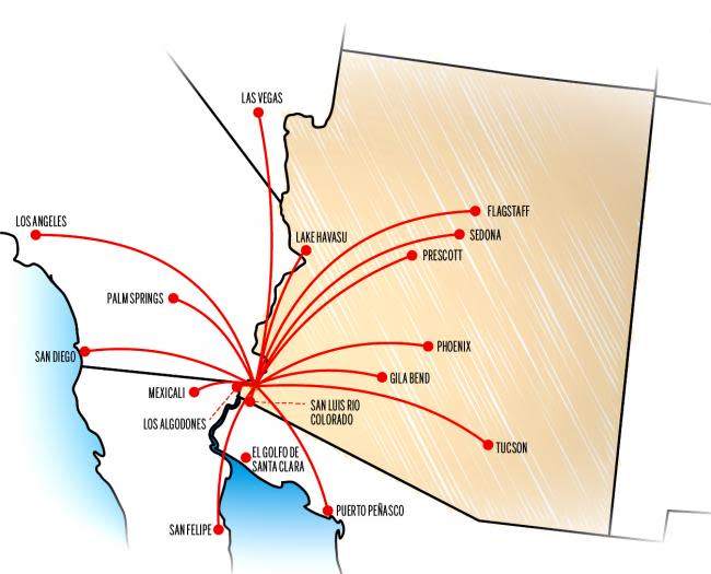 Yuma Mexico Border Map Getting Here, Getting Around - Welcome To Yuma, Arizona - On The River's  Edge