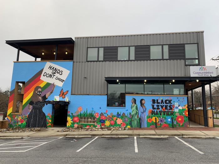 Black Lives Matter mural, Community Worx in Carrboro