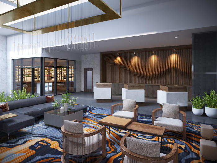 A view of renovation plans to a lobby area at Delta by Marriott hotel